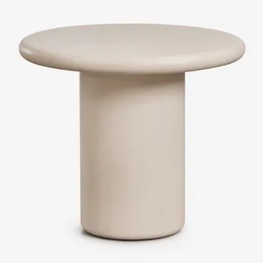 Okrągły Stół Ogrodowy Z Cementu Namara Ø90 Cm & Tapioka Beżowa - Sklum