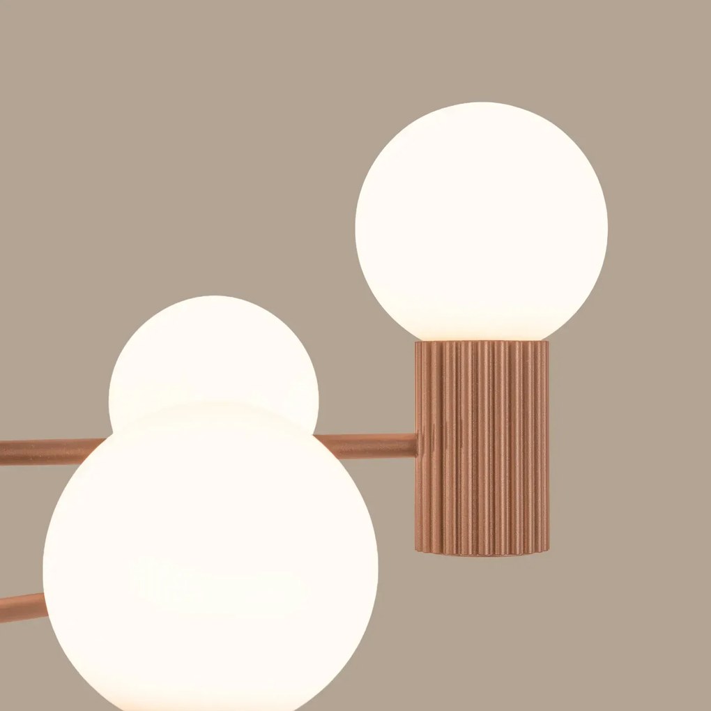 Żyrandol HALO 6 mocca ryflowany SOLLUX  LIGHTING