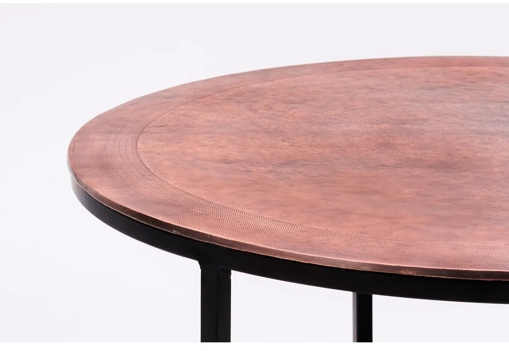 Miedziane metalowe okrągłe stoliki zestaw 2 szt. ø 75 cm Talca – Light & Living