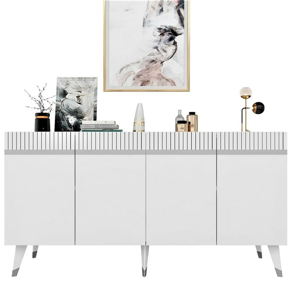 Szafka Defne White and Silver