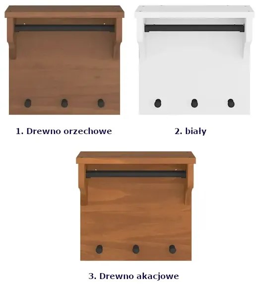 Mały wieszak ścienny drewno orzechowe W3-G79
