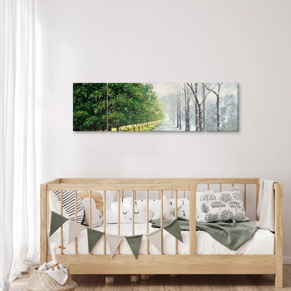 Obraz - Zima kontra lato (170x50 cm)