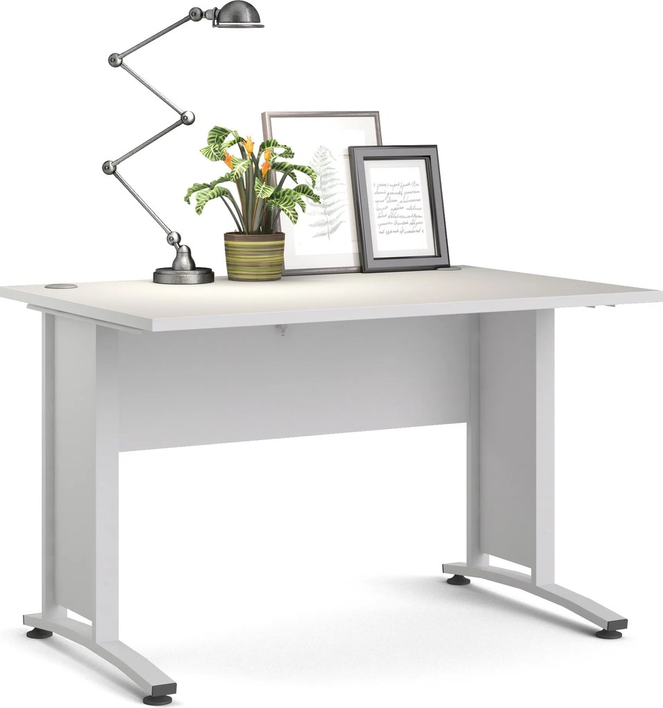 Biurko proste Prima biały 120 białe nogi