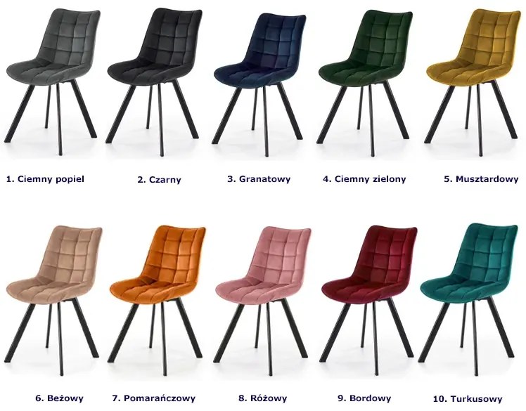 Zestaw różowych aksamitnych krzeseł 4 szt. B0-F44