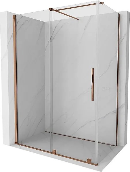 Mexen Velar kabina prysznicowa rozsuwana 140 x 75 cm, transparent, różowe złoto - 871-140-075-01-60