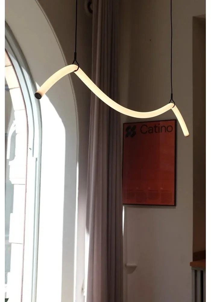 Czarno-biała lampa wisząca LED Melt – Markslöjd