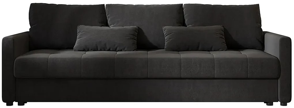 Ciemnoszara sofa rozkładana tapicerowana welurem H3-N78