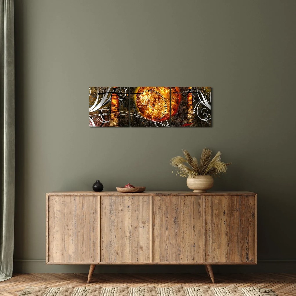 Obraz malarstwa z epoki starożytnej (z zegarem) (90x30 cm)