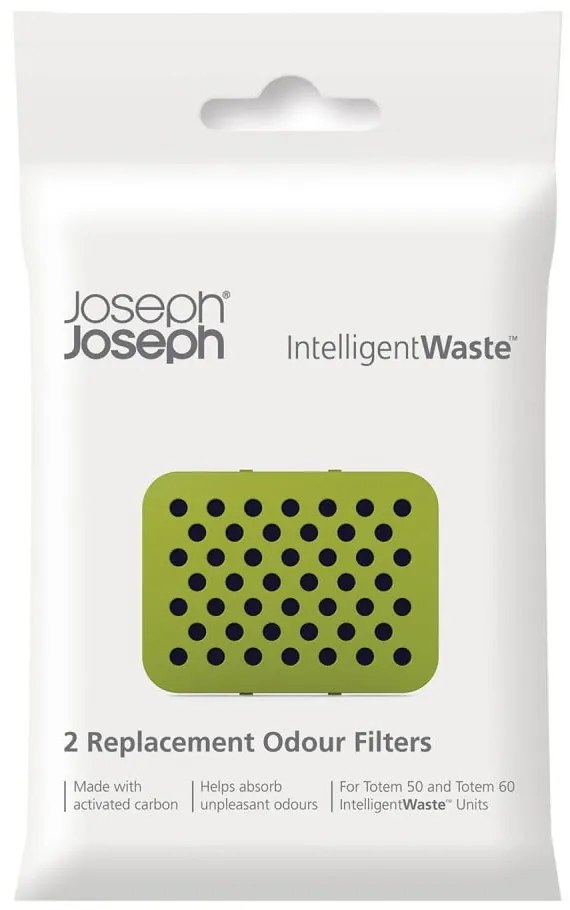 Białe zapasowe filtry węglowe zestaw 2 szt.. Intelligent Waste – Joseph Joseph