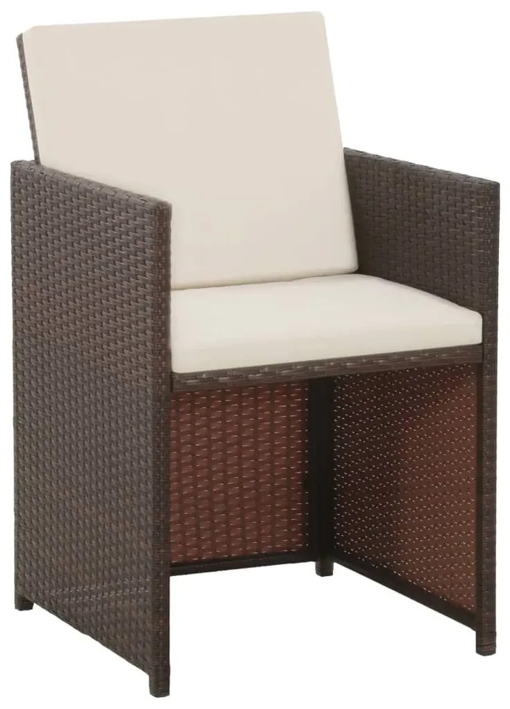 Brązowy 5-częściowy zestaw nowoczesnych mebli ogrodowych G7-S41