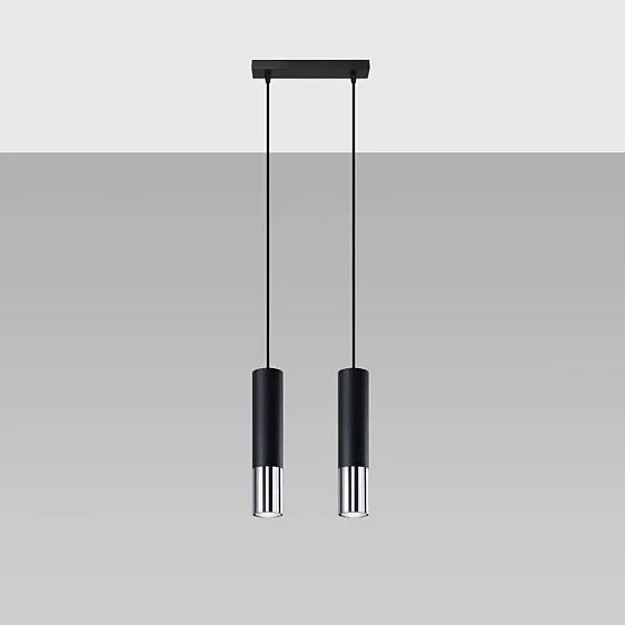 Lampa wisząca LOOPEZ 2 czarna/chrom