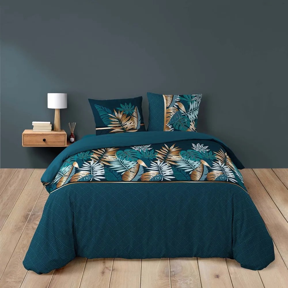 Niebieska bawełniana pościel dwuosobowa 240x220 cm Alianor – douceur d'intérieur