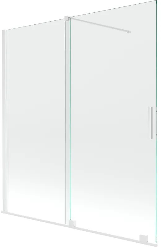 Mexen Velar parawan nawannowy 2-skrzydłowy rozsuwany 150 x 150 cm, transparent, biały - 896-150-000-01-20