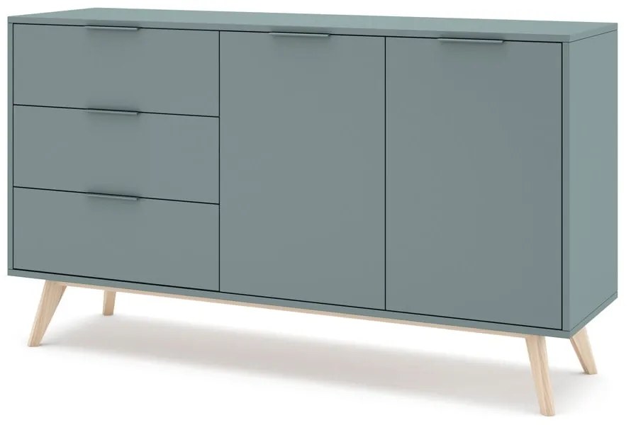 Szarozielona komoda 140x81x40 cm Pisco – Marckeric