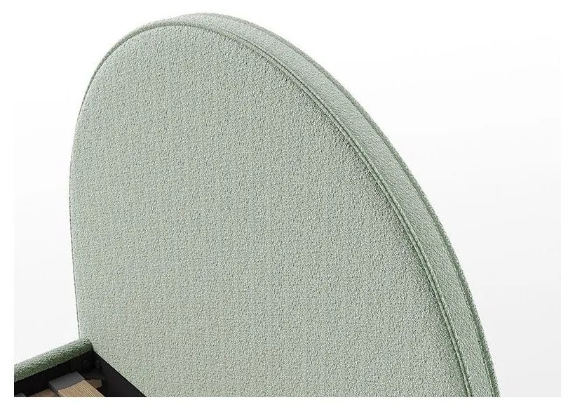 Zielone tapicerowane łóżko jednoosobowe ze schowkiem i stelażem 90x200 cm Moon – Vipack
