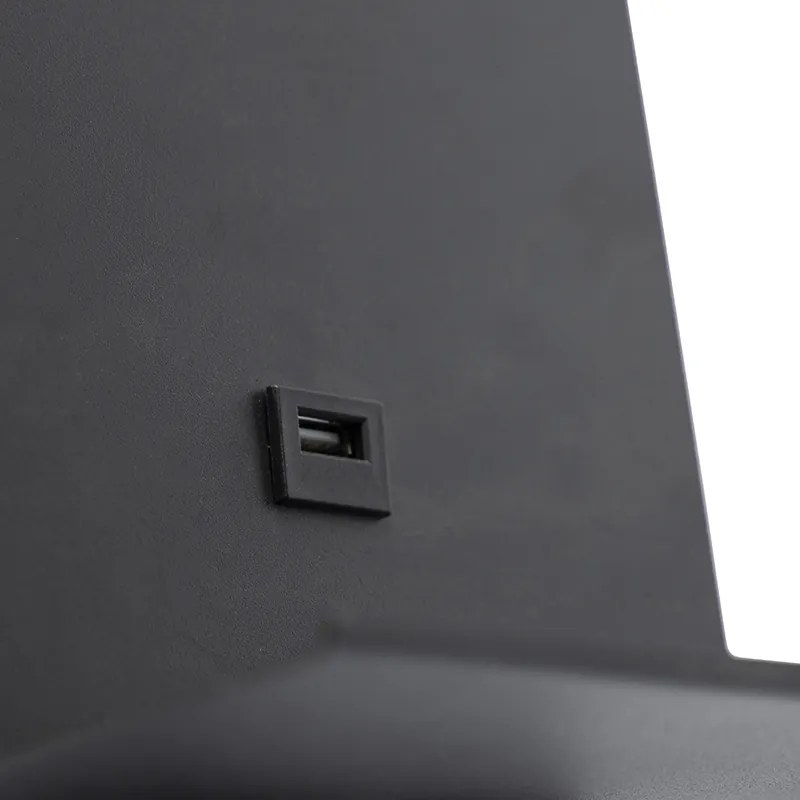 Nowoczesna lampa ścienna czarna z USB i elastycznym ramieniem - Flero