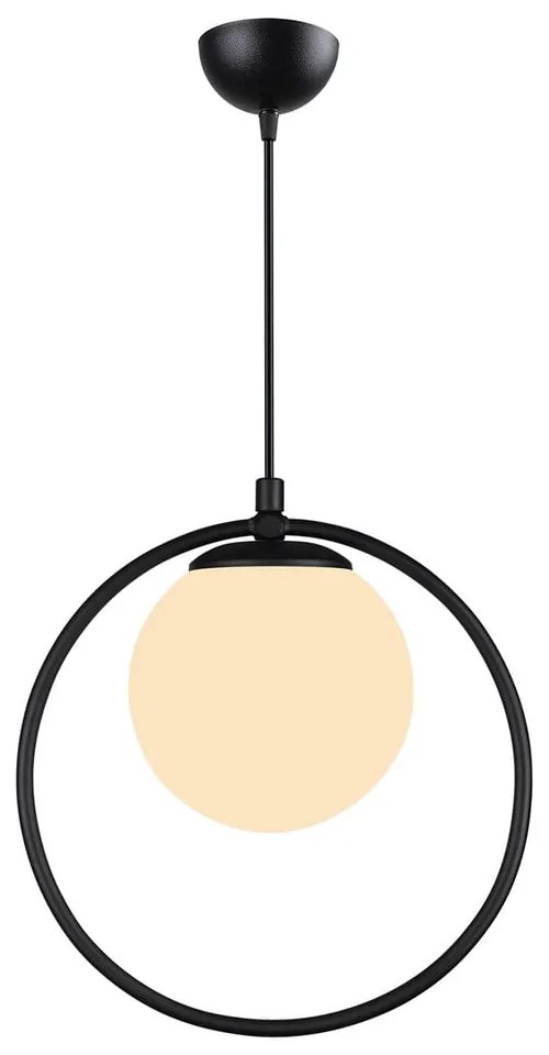 Czarna metalowa lampa wisząca z szklanym kloszem ø 15 cm Ates – Squid Lighting