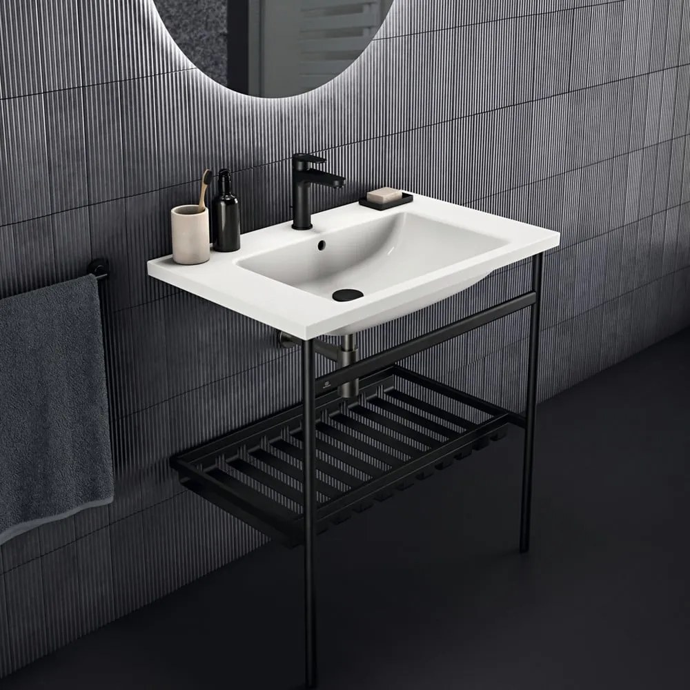 Czarny metalowy stelaż pod umywalkę 76x82 cm Conca – Ideal Standard