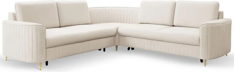 Narożnik LAREN nowoczesna sofa z funkcją spania pojemnik na pościel lewa strona CASTEL 03 251x251x85 cm