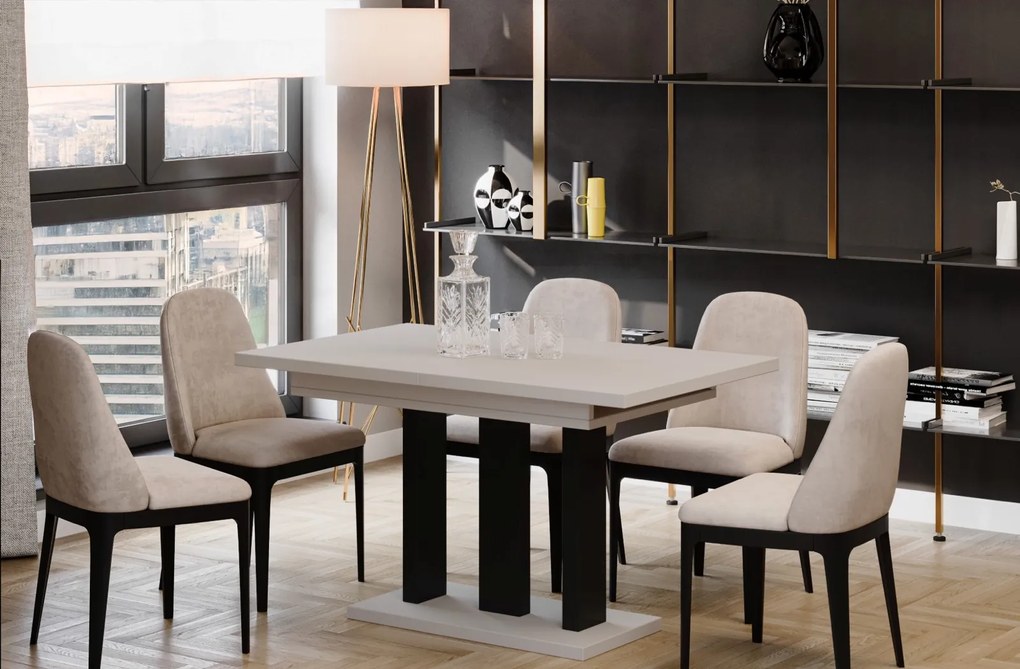 Rozkładany stół Appia 210 kaszmir / noga czarny mat