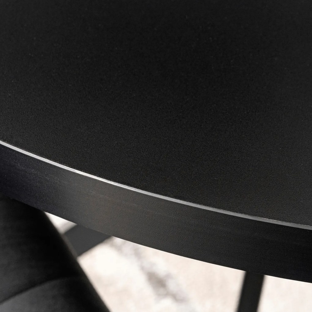 Stół Okrągły Rozkładany LUGO 90-190 cm Czarny Loft