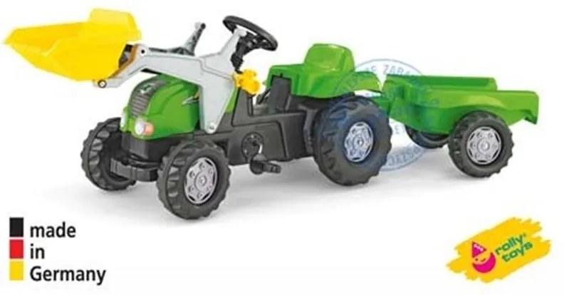 Rolly toys rollykid traktor zielony z łyżką i przyczepą
