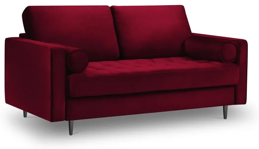 Czerwona aksamitna sofa Milo Casa Santo, 174 cm