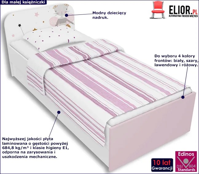 Łóżko dla dziewczynki 90x200 M1-P41