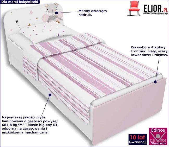Łóżko dla dziewczynki 90x200 Peny 10X Caso 9X