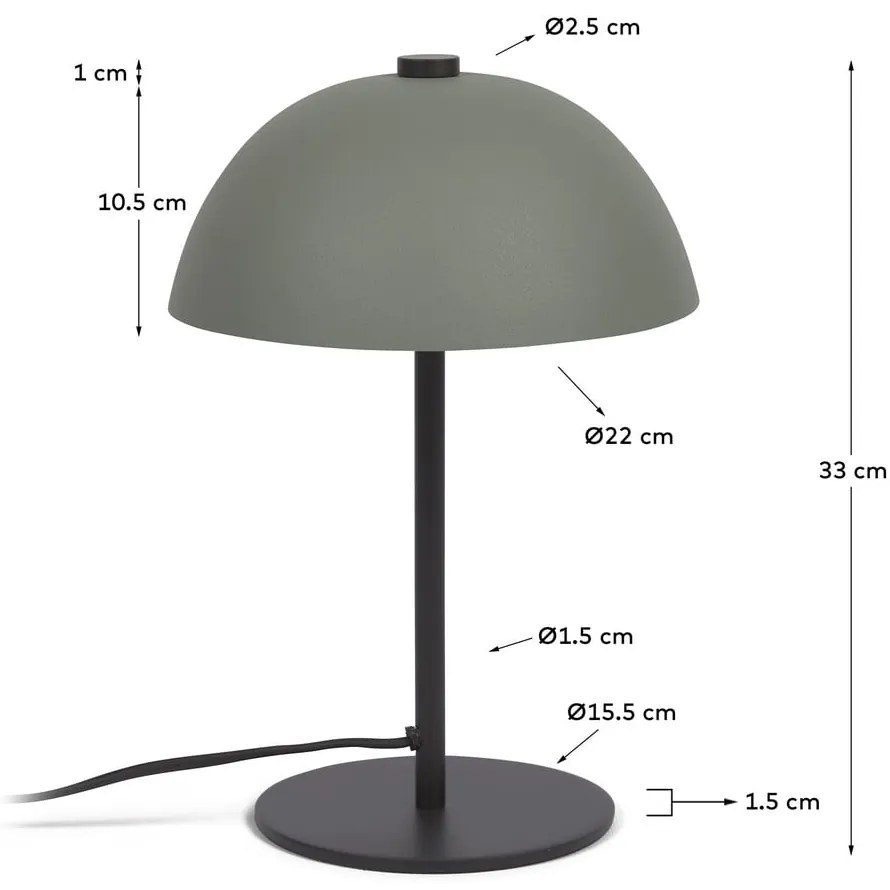 Zielona lampa stołowa z metalowym kloszem (wys. 33 cm) Aleyla – Kave Home