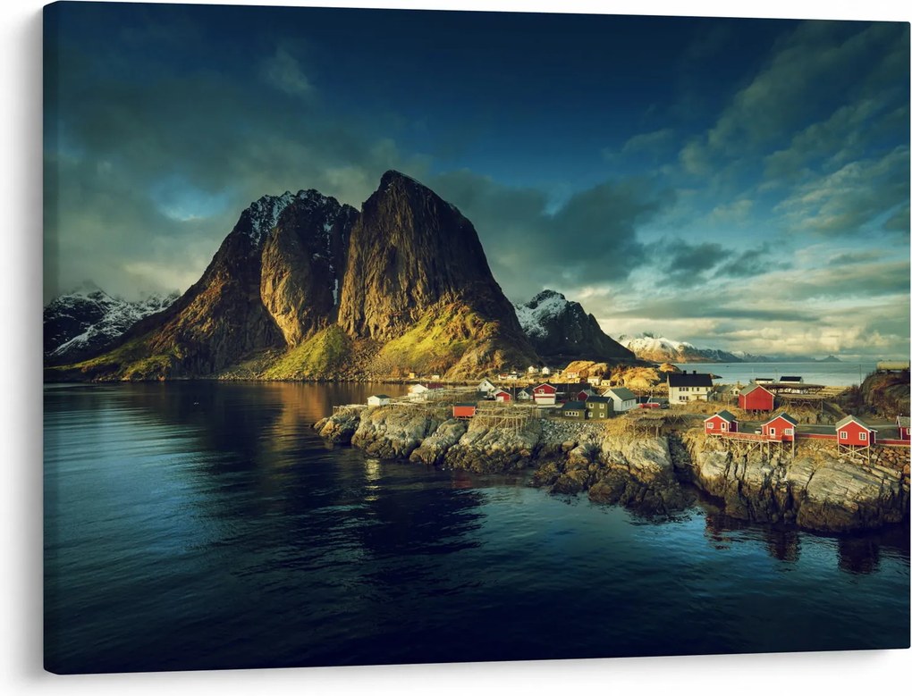 Obraz wioski rybackiej w Norwegii (70x50 cm)