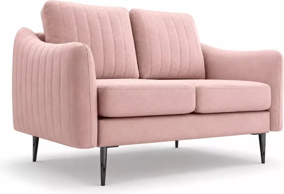 Kanapa Valoris 2-osobowa welur – elegancka sofa wolnostojąca z metalowymi nogami