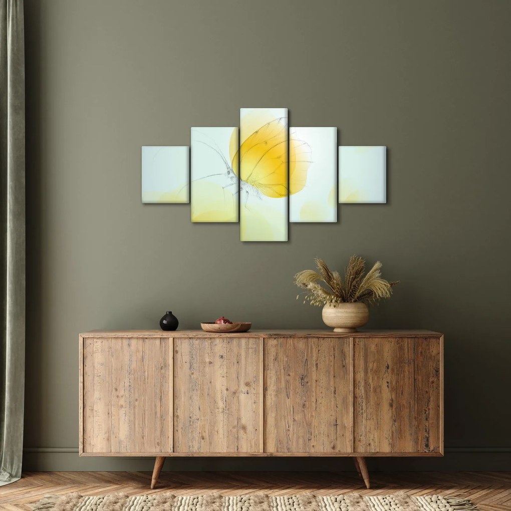 Obraz - Żółty motyl (125x70 cm)