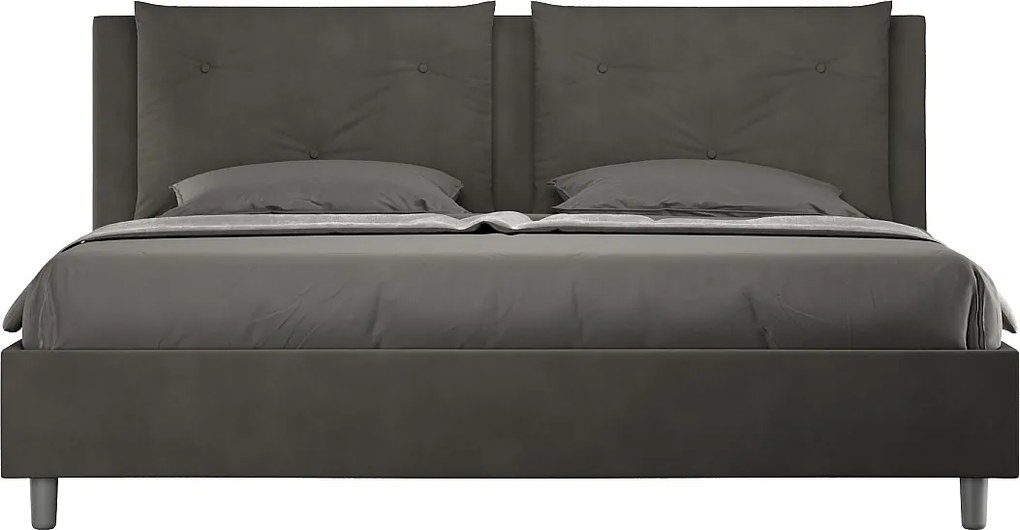 Łóżko bez stelaża tapicerowane 200x210 microfibra szary Appia