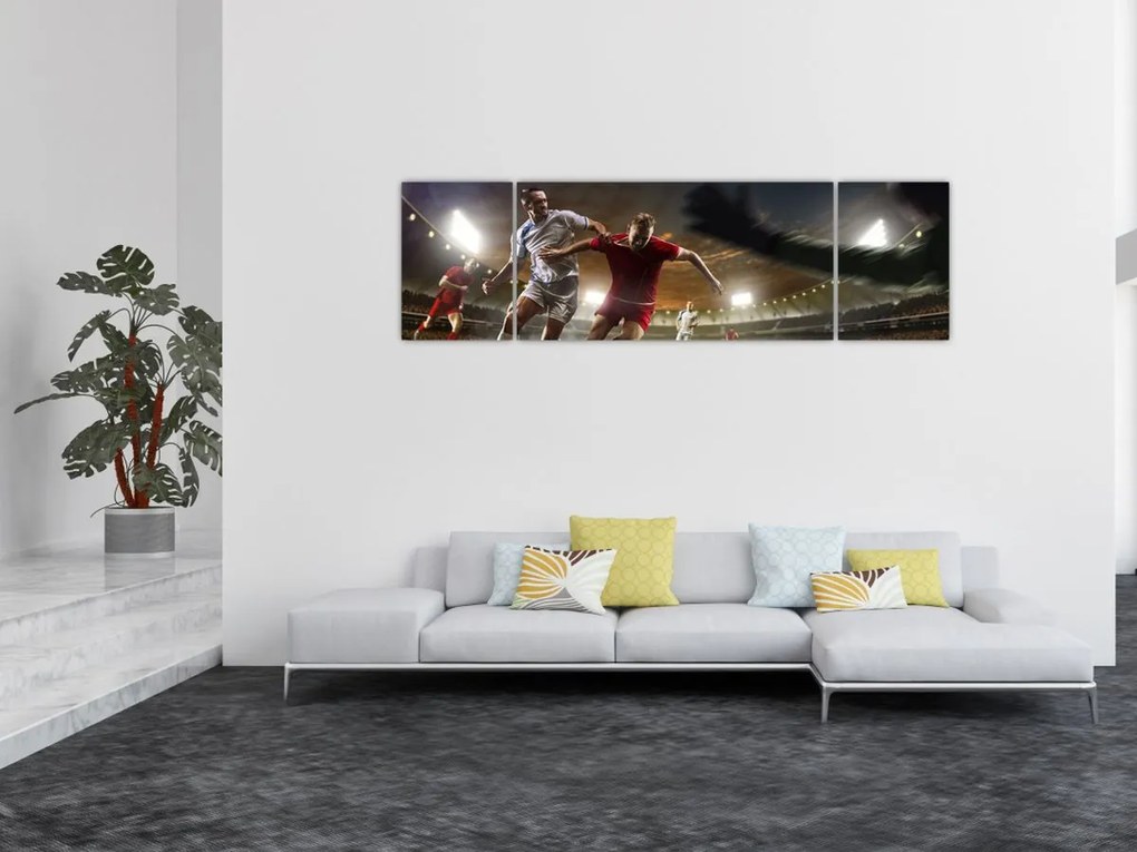 Obraz - Piłkarze w akcji (170x50 cm)