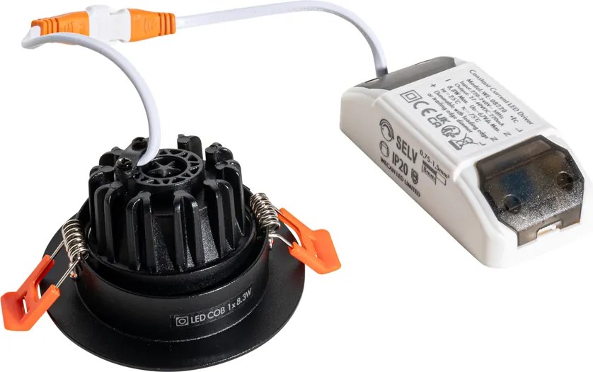 Wpuszczany reflektor czarny 6,8 cm w komplecie z LED 750 lm z możliwością ściemniania IP65 - Gaius