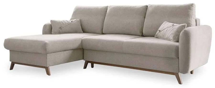 Beżowy narożnik rozkładany Miuform Scandic Lagom, lewostronny