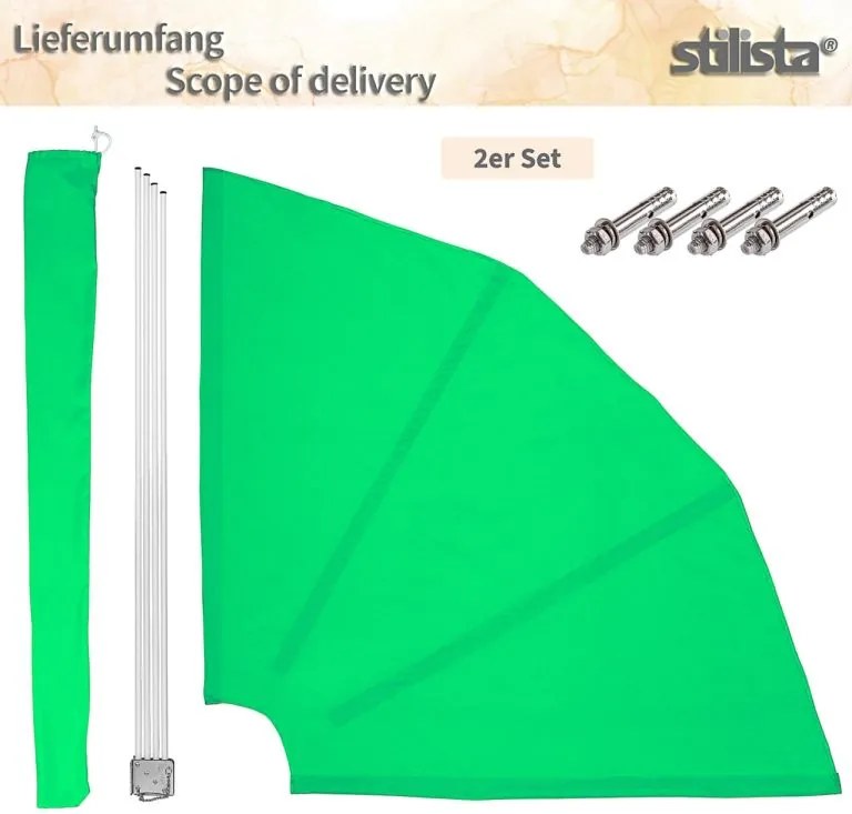 STILISTA parawan balkonowy, 140 x 140, zielony