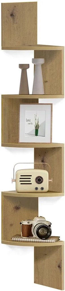 Półka wisząca narożna dąb artisan C7-N09