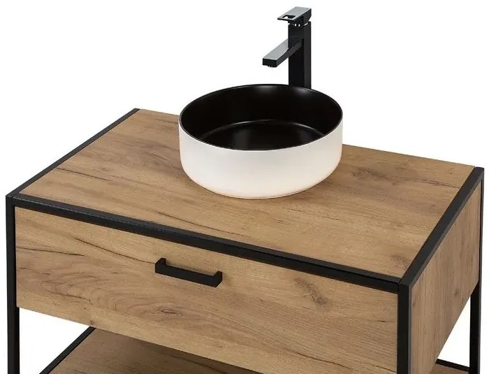 Stojąca szafka łazienkowa pod umywalkę dąb craft C4-E88