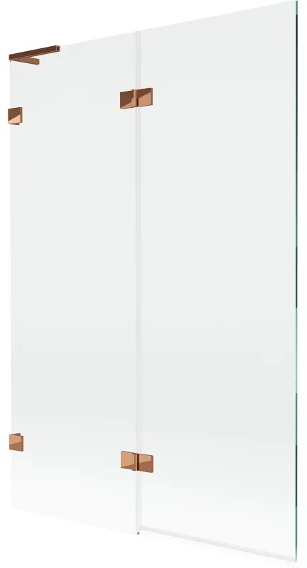 Mexen Lunar L parawan nawannowy 2-skrzydłowy lewy 120 x 150 cm, transparent, różowe złoto - 897L-120-100-60-00-L
