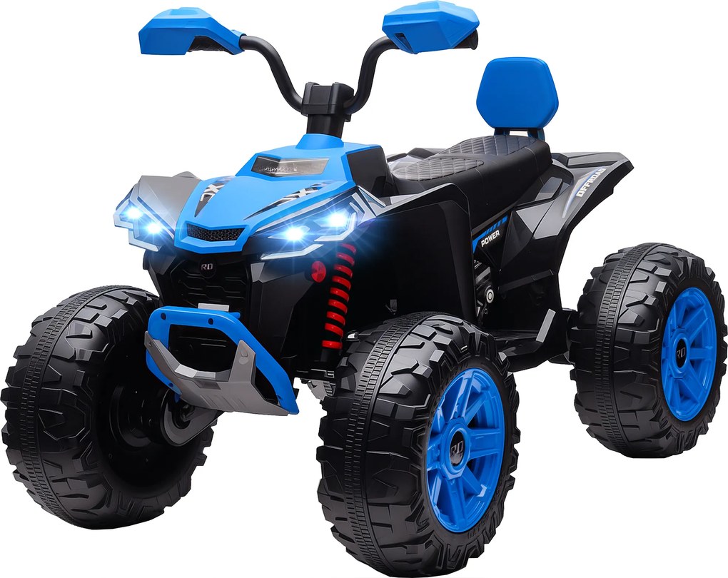 AIYAPLAY Elektryczny quad dla dzieci, pojazd 24V z 4 kołami, reflektory, port USB, funkcja MP3, 6,5 km/h, 3-8 lat