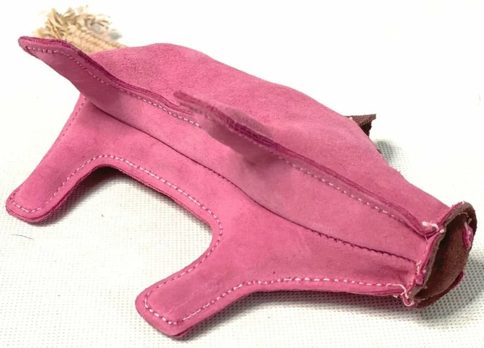 PafDog Świnka Pinky zabawka dla psa ze skóry i juty, 28 cm