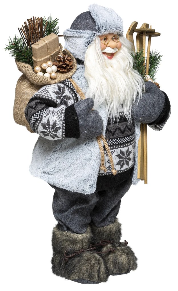 Figurka Mikołaja z nartami
