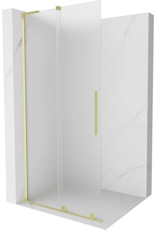 Mexen Velar L ścianka prysznicowa rozsuwana Walk-in 110 x 200 cm, szron 8 mm, złota szczotkowana - 871-110-003-33-55