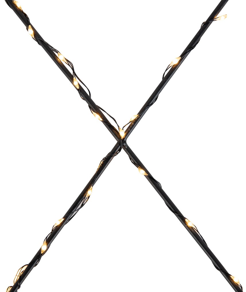 Zewnetrzna Świąteczna lampa ścienna czarna XMAS z LED z timerem IP44 - Yoro Oswietlenie zewnetrzne