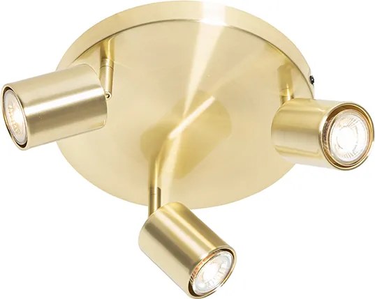 Nowoczesna lampa sufitowa mosiężna regulowana okrągła 3-światłowa - Java