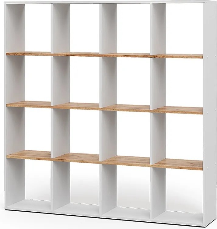 Room Divider biały/złoty dąb 142.4x29x143 karree