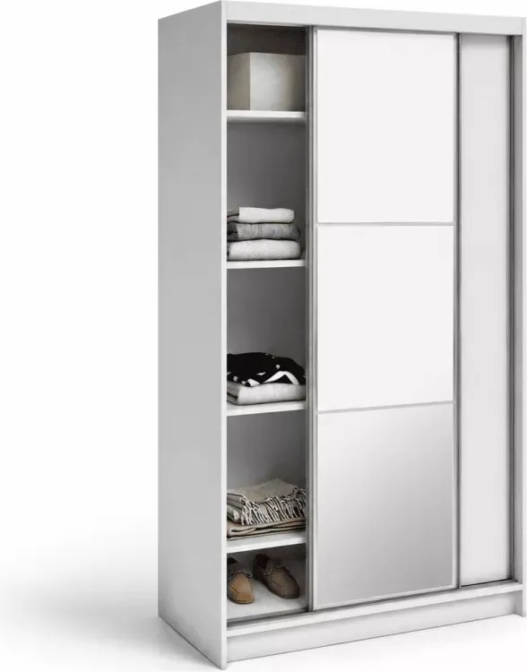 Szafa przesuwna Deverio 120/160/200 cm z lustrem lub bez biała szara dąb craft