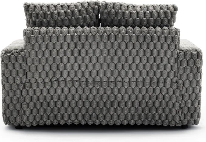 Fotel Wypoczynkowy Sofa KOBEL Szary Pluszowy Nowoczesny